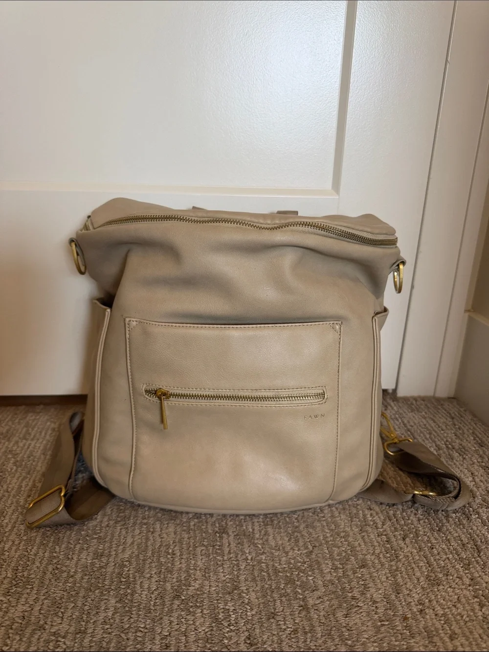 Fawn Design Leather Baby Diaper Backpack